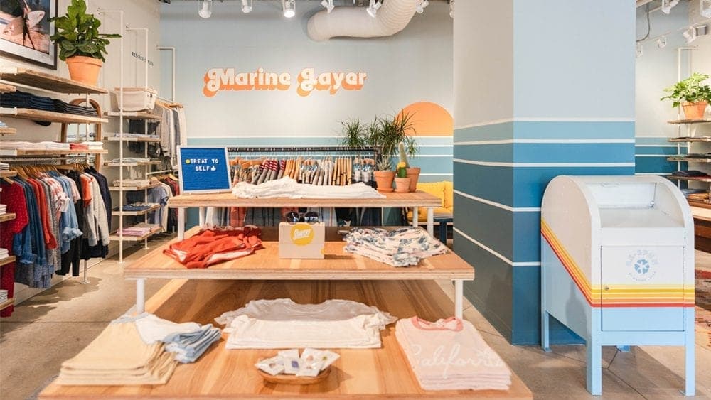 Inside of a Marine Layer store