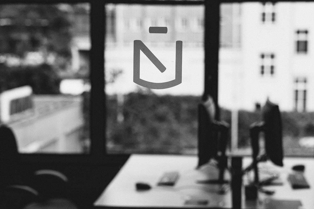 Black and white shot of New Store office